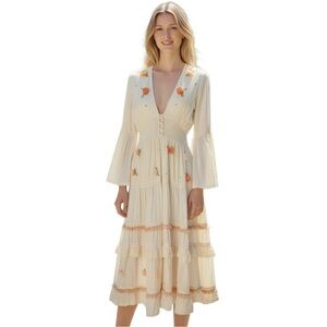 Z&L Europe Floral Tiered Bohemian Maxi Dress